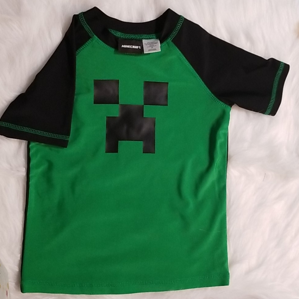 Minecraft short sleeve rashguard boys girls